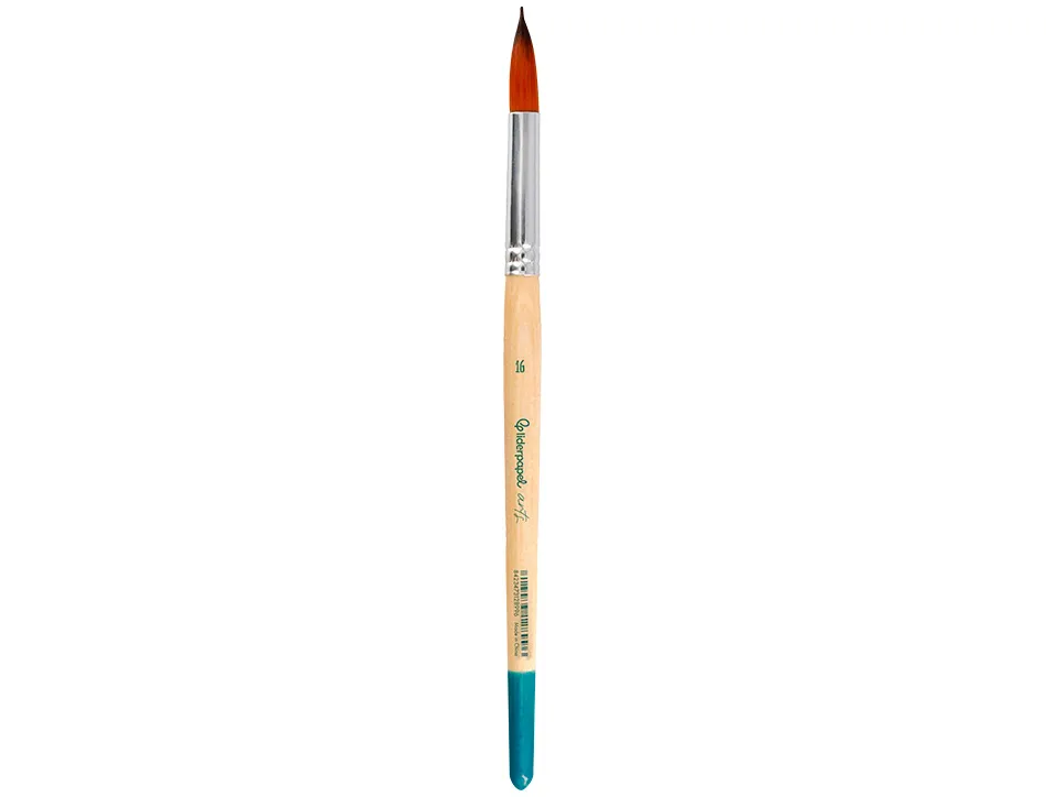 Pinceau pour peinture acrylique et aquarelle liderpapel n 16 pointe ronde en poils synthetiques