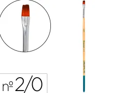 Pinceau pour peinture acrylique et aquarelle liderpapel n 00 pointe plate en poils synthetiques