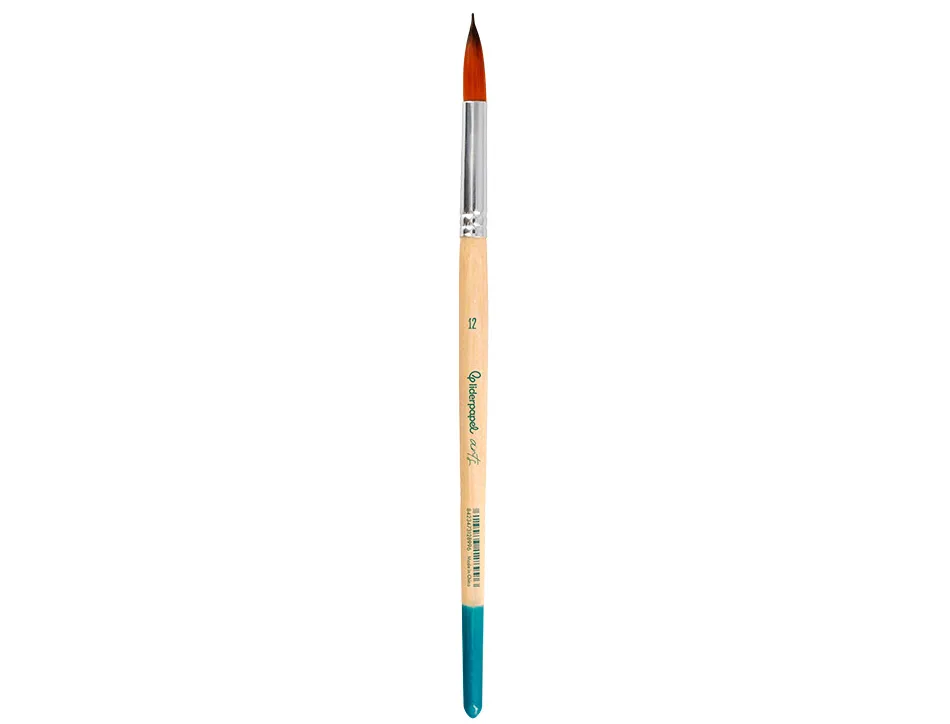 Pinceau pour peinture acrylique et aquarelle liderpapel n 12 pointe ronde en poils synthetiques