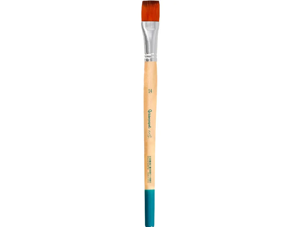 Pinceau pour peinture acrylique et aquarelle liderpapel n 14 pointe plate en poils synthetiques