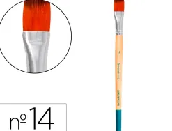 Pinceau pour peinture acrylique et aquarelle liderpapel n 14 pointe plate en poils synthetiques