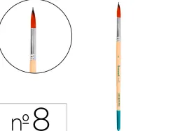 Pinceau pour peinture acrylique et aquarelle liderpapel n 8 pointe ronde en poils synthetiques