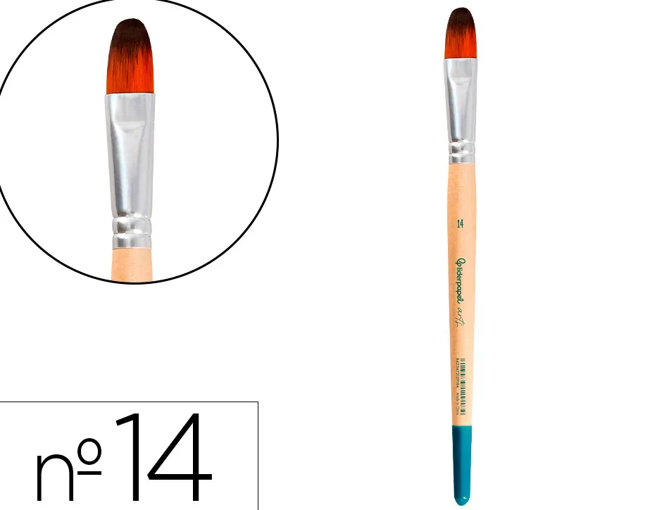 Pinceau pour peinture acrylique et aquarelle liderpapel n 14 pointe langue de chat en poils synthetiques