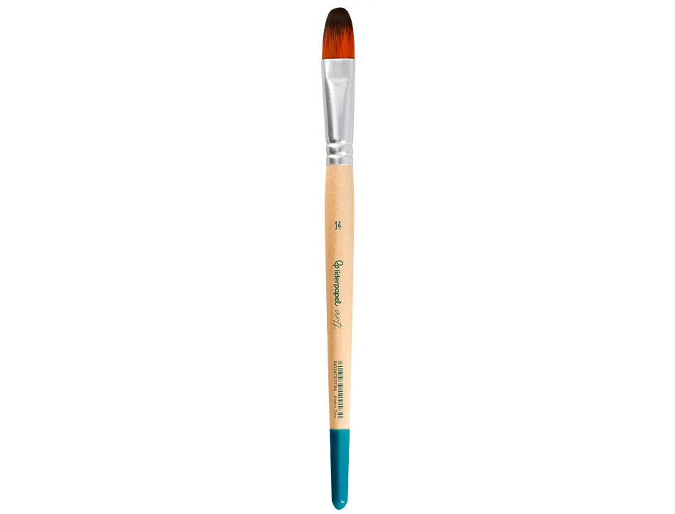 Pinceau pour peinture acrylique et aquarelle liderpapel n 14 pointe langue de chat en poils synthetiques