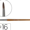 Pinceau raphaël petit gris mélangé nº16 manche court couleur chaine virole aluminium anodisé