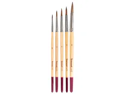 Pinceaux aquarelle liderpapel poil naturel de poney blister de 5 unites assortis certifie fsc