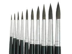 Pinceaux aquarelle n08 ronds ideal pour contours ou details aquarelle ou encre lot de 10 unites