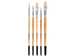 Pinceaux en poil naturel de poney liderpapel pointes assorties blister de 5 unites certifie fsc