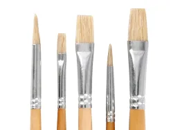 Pinceaux en poil naturel de poney liderpapel pointes assorties blister de 5 unites certifie fsc