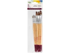 Pinceaux en poil naturel de poney liderpapel pointes assorties blister de 6 unites certifie fsc