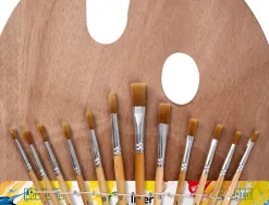 Pinceaux liderpapel poil synth tique pack de 12 unites avec pointes et tailles assorties + palette en bois