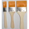 Pinceaux plats larges soie blanche manche en bois set de 3 pinceaux largeur 20 30 et 40 mm