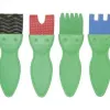 Pinceaux plats rigides touffe en caoutchouc manche plastique lot de 4 pinceaux assortis 95 x 35 mm