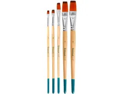 Pinceaux synthetiques liderpapel ponte plate blister de 5 unites tailles assorties certifie fsc
