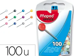 Épingle maped de signalisation forme ronde diamètre 5mm 5 coloris assortis boîte 100 unités