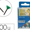 Épingle sign tête plate diamètre 5mm hauteur 14mm coloris asortis boîte distributrice 100 unités