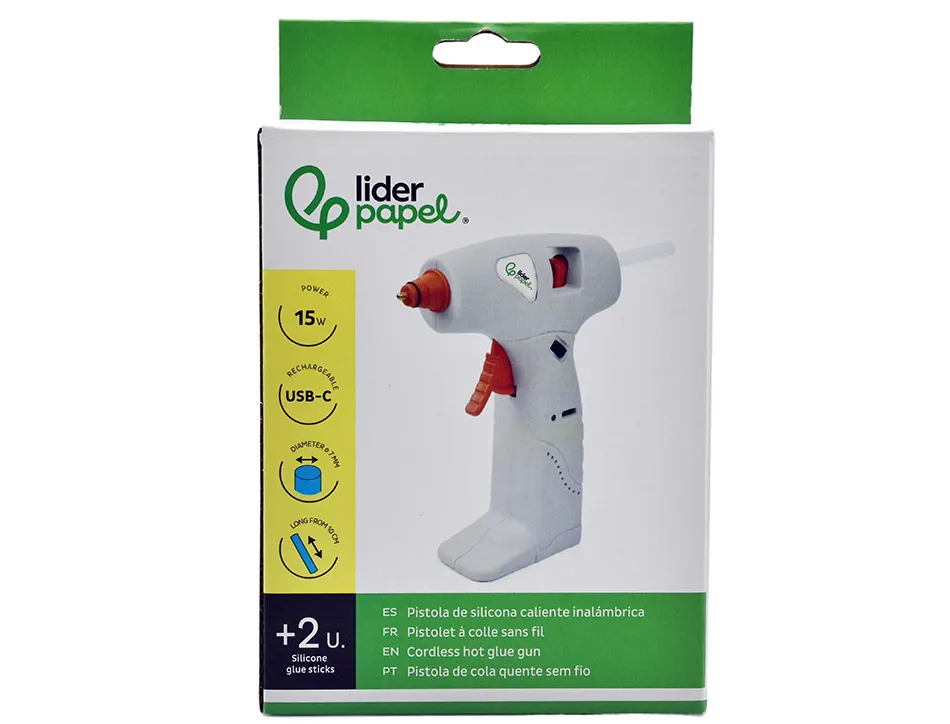 Pistolet colle chaud liderpapel sans fil batterie rechargeable usb tipe-c baton de colle de 7mm
