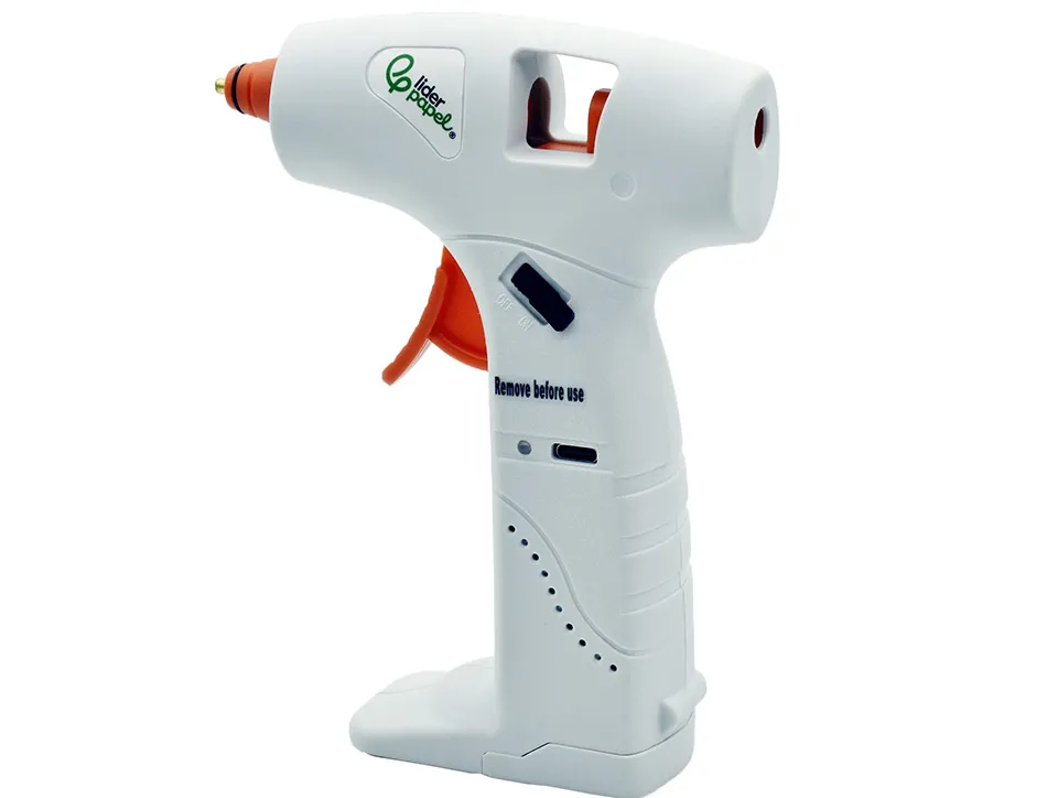 Pistolet colle chaud liderpapel sans fil batterie rechargeable usb tipe-c baton de colle de 7mm