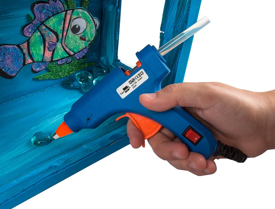 Pistolet colle liderpapel puissance 25w inclus 2 bâtons colle 7mmx100mm