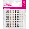 Planche assortiment de strass adhesif graine creative 100 strass coloris noir et perle assortis