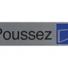Plaque adhesive exacompta poussez imitation aluminium 16,5x4,4cm