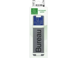 Plaque adhesive exacompta bureau imitation aluminium 16,5x4,4cm