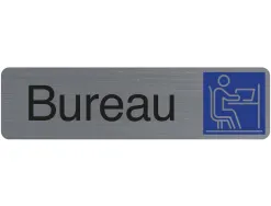 Plaque adhesive exacompta bureau imitation aluminium 16,5x4,4cm