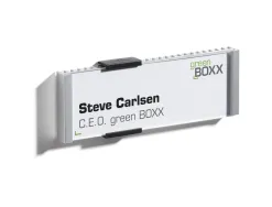 Plaque de porte durable info sign 149x52,5mm acrylique/aluminium coloris argent metallise