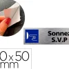 Plaque de porte sonnez svp signaletique biz pictogramme en aluminium brosse 3mm double face autocollant dos