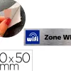 Plaque de porte zone wifi signaletique biz avec pictogramme en aluminium brosse 3mm double face