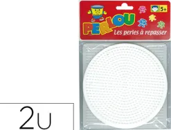 Plaque graine créative picots support perles à repasser 15cm rond/carré sachet 2 unités