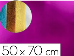 Plaque mousse liderpapel métallisée 50x70cm 60g/m2 épaisseur 2mm unicolore rose