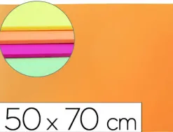 Plaque mousse liderpapel 50x70cm 60g/m2 épaisseur 1.5mm unicolore orange fluorescent