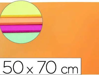 Plaque mousse liderpapel 50x70cm 60g/m2 épaisseur 1.5mm unicolore orange fluorescent
