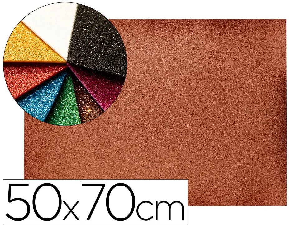 Plaque mousse liderpapel pailletée 50x70cm 60g/m2 épaisseur 2mm unicolore marron
