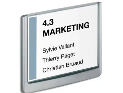 Plaque murale durable click sign a6 paysage cadre profilé plastique haute qualité 14,9x10,5cm coloris gris graphite