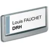 Plaque pictogramme durable personnalisable titre cadre profilé graphite plaque protection transparente 149x52.5mm