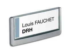 Plaque pictogramme durable personnalisable titre cadre profilé graphite plaque protection transparente 149x52.5mm