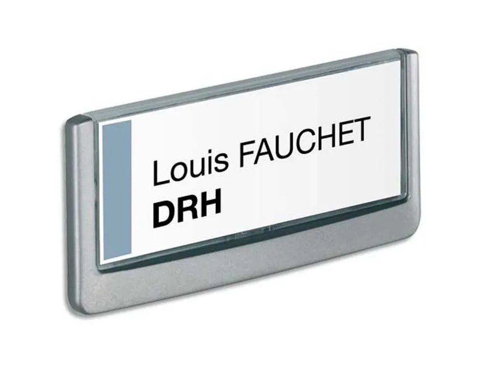 Plaque pictogramme durable personnalisable titre cadre profilé graphite plaque protection transparente 149x52.5mm
