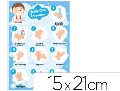 Plaque pvc signaletique biz consigne d'hygiene " je me lave les mains" 15x21cm