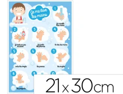 Plaque pvc signaletique biz consigne d'hygine " je me lave les mains" 21x30cm