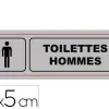 Plaque signalisation viso aluminium auto-adhesive toilettes hommes 17x5cm