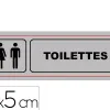 Plaque signalisation viso aluminium auto-adhesive toilettes 17x5cm