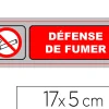 Plaque signalisation viso sign pvc auto-adhesive defense de fumer 17x5cm