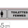 Plaque signalisation viso alumimiun auto-adhesive toilettes femmes 17x5cm