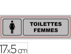 Plaque signalisation viso alumimiun auto-adhesive toilettes femmes 17x5cm