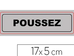 Plaque signalisation viso sign pvc auto-adhesive poussez 17x5cm