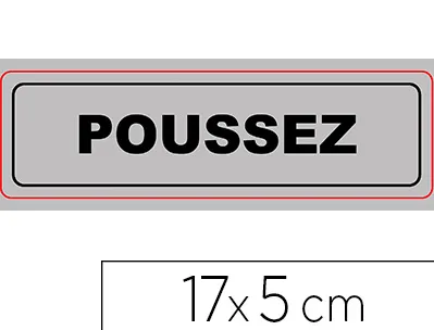 Plaque signalisation viso sign pvc auto-adhesive poussez 17x5cm