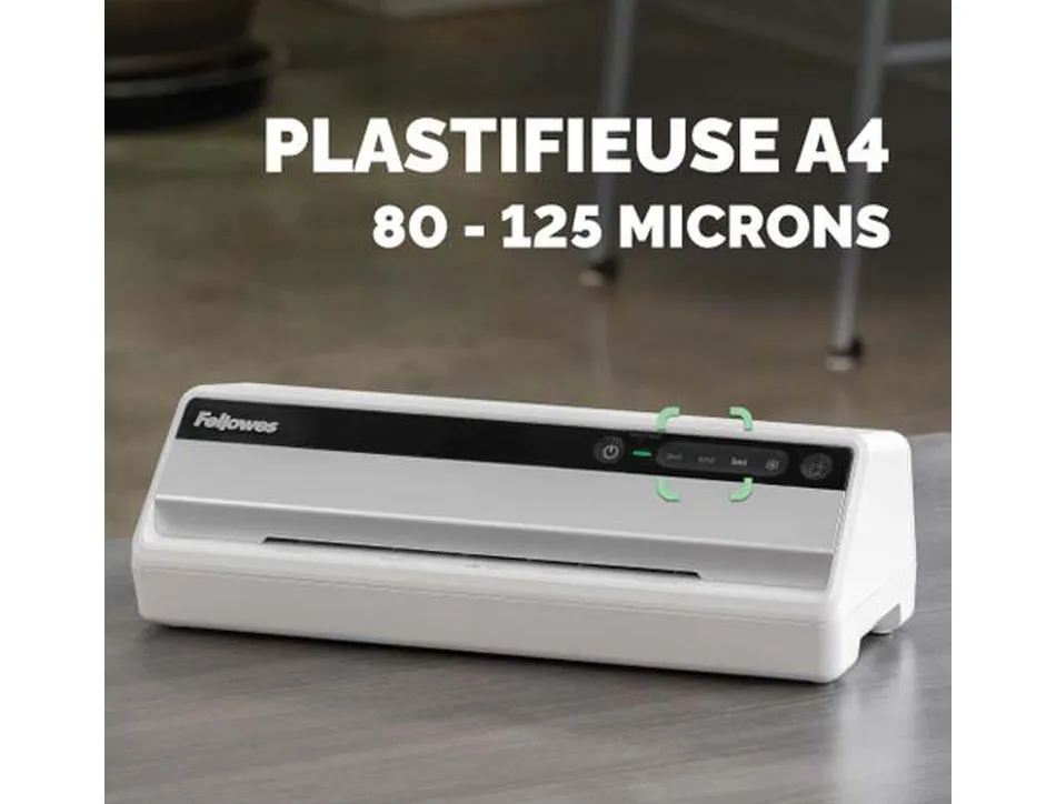 Plastifieuse fellowes saturn 3i fréquent 4 positions 80/100/125 microns chaud/froid a4 réglage température kit pochettes