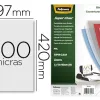 Plat couverture fellowes pvc 20/100e format a3 incolore boîte 100 unités